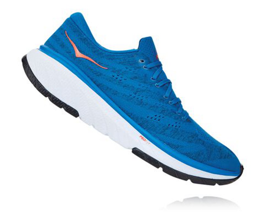 Running Shoes Mens - Hoka One One Cavu 3 - Blue - NSBTLDA-49